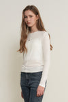 General Idea WOMAN Airy Round Neck Pintuck T-Shirt
