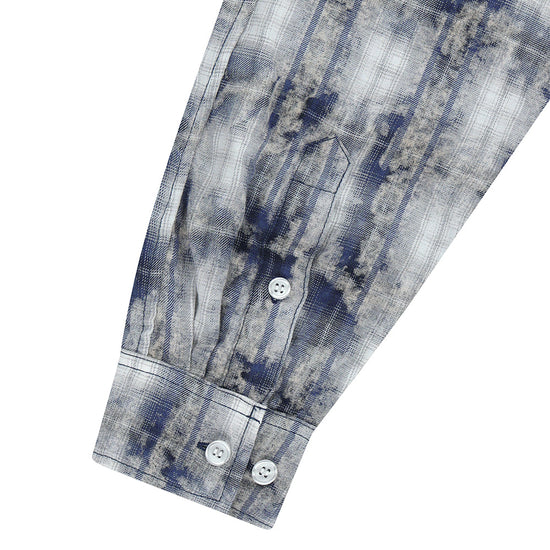 Mahagrid Bleached Raw-Cut Check Shirt