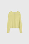 General Idea WOMAN Airy Crew Neck Pin Tuck T-Shirt [LIGHT GREY]