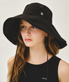 Marithé François Girbaud W STRAP SEERSUCKER WIDE BUCKET HAT ivory