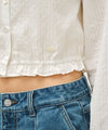 Marithé François Girbaud W LACE SHIRRING CROP BLOUSE white