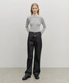 Marithé François Girbaud Women's Straight Fit Raw Denim Pants Black