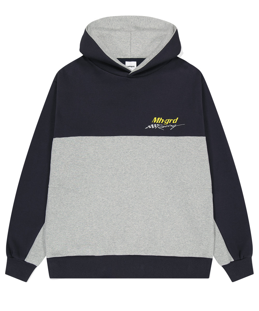 Mahagrid Color Block Racing Hoodie [Navy]