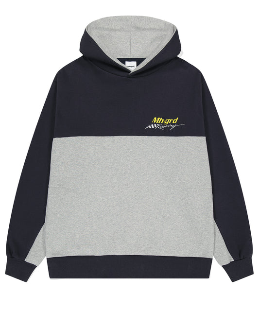 Mahagrid Color Block Racing Hoodie [Navy]
