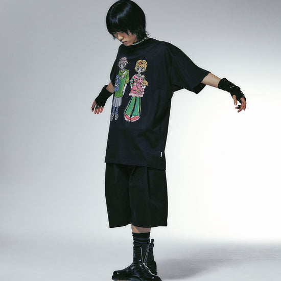 Nice Ghost Club Soul Pussy Cat Ghost Soul Girl Big Tee Black