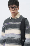 General Idea MAN Multi Stripe Hairy Pullover