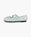 Marithé François Girbaud Women's Cross Banding Ribbon Flat Shoes in Silver