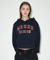 Mahagrid Mahagrid Appliqué Crop Hoodie Navy