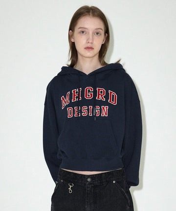 Mahagrid Mahagrid Appliqué Crop Hoodie Navy