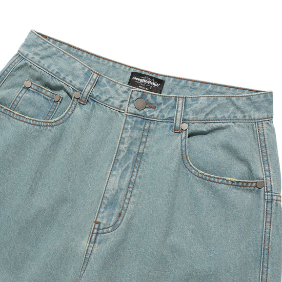 Nice Ghost Club Layered Washed Jeans