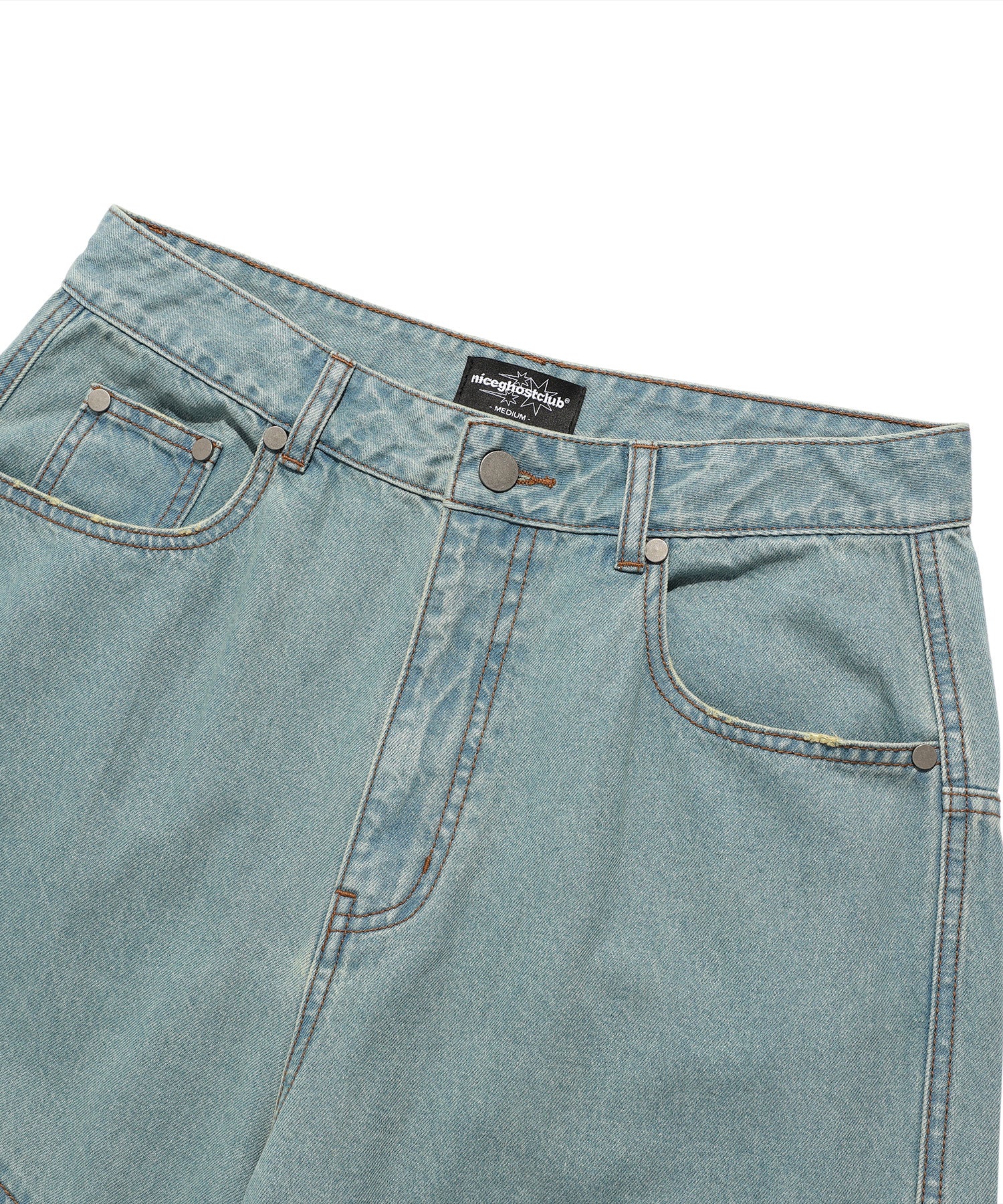 Nice Ghost Club Layered Washed Jeans