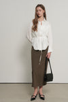 General Idea WOMAN Belted Pintuck Shirt