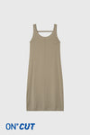 General Idea WOMAN Temperature-Cut Cool U-Neck Maxi Knit Dress [IVORY]