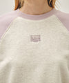 Marithé François Girbaud W BLOCK CLASSIC LOGO RAGLAN CROP SWEATSHIRT charcoal