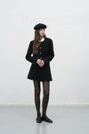 General Idea WOMAN Tweed Pleated Mini Skirt [BLACK]