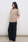 General Idea WOMAN Temperature-Cut Cool Relaxed-Fit Knit T-Shirt [TAUPE]