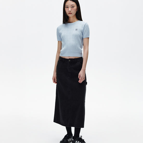 Mahagrid Cable Half Sleeve Knit