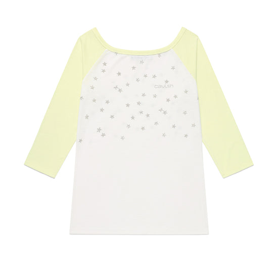 Cavish U Neck Star Raglan Long Sleeve Tee