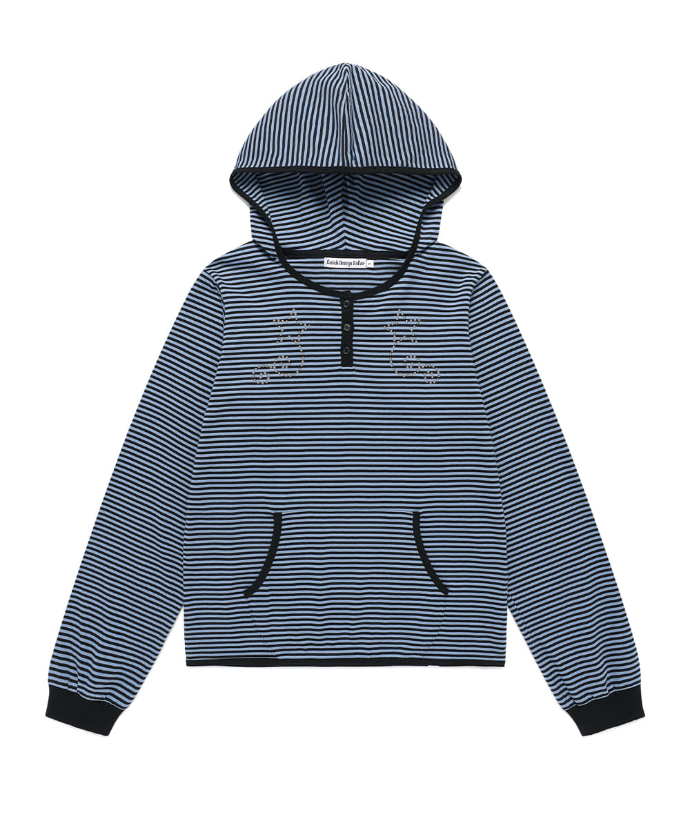 Cavish Women's Stud Striped Hoodie