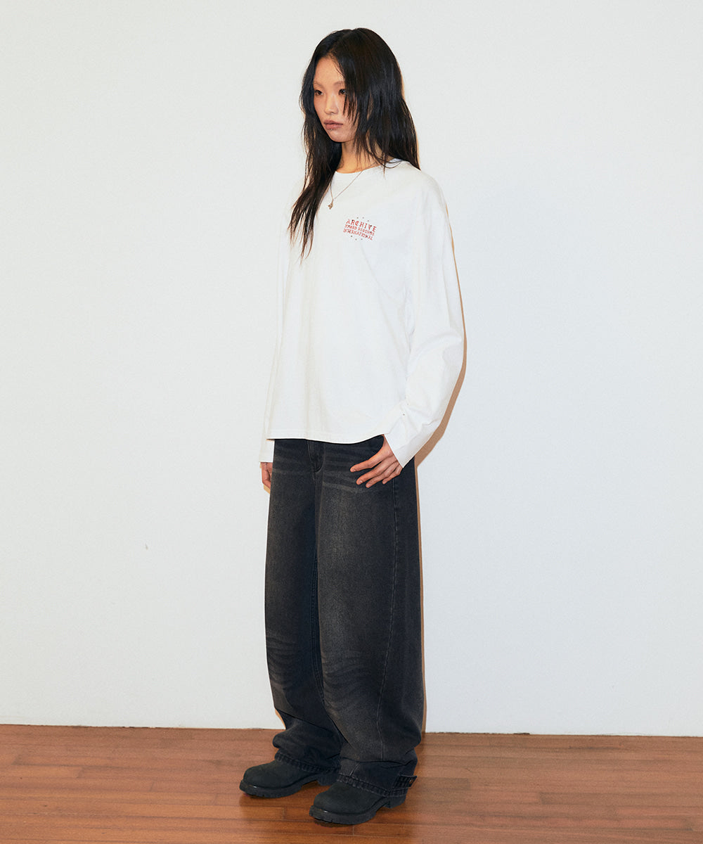 Mahagrid STAR ARCHIVE LONG SLEEVE TEE [WHITE]