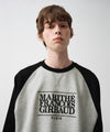 Marithé François Girbaud Classic Logo Color Block Raglan Sweatshirt Burgundy
