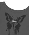 Mahagrid Butterfly Goth Wide Neck Crop Tee