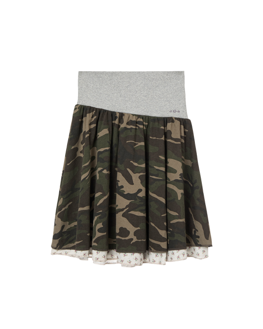 AEAE Layered Skirt in Camo