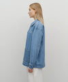 Marithé François Girbaud Women's French Denim Work Jacket Light Blue