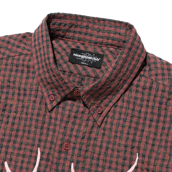 Nice Ghost Club Tornado Star Check Big Half Shirt [Pink]