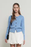 General Idea WOMAN GNRL Signature Superfine Wool Cable Cardigan [Light Grey]