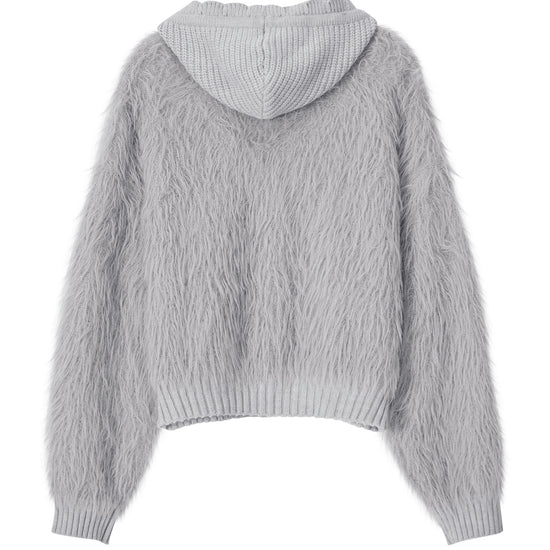 Bitter Cells Posy Fur Cardigan - Grey