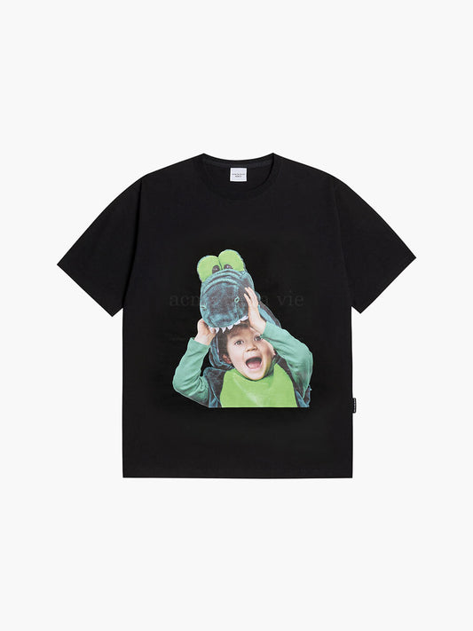 ADLV Baby Face Crocodile Doll Short Sleeve T-Shirt