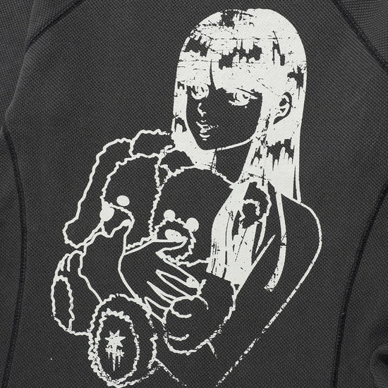 Nice Ghost Club Doll and the Girl Waffle Long Sleeve Tee