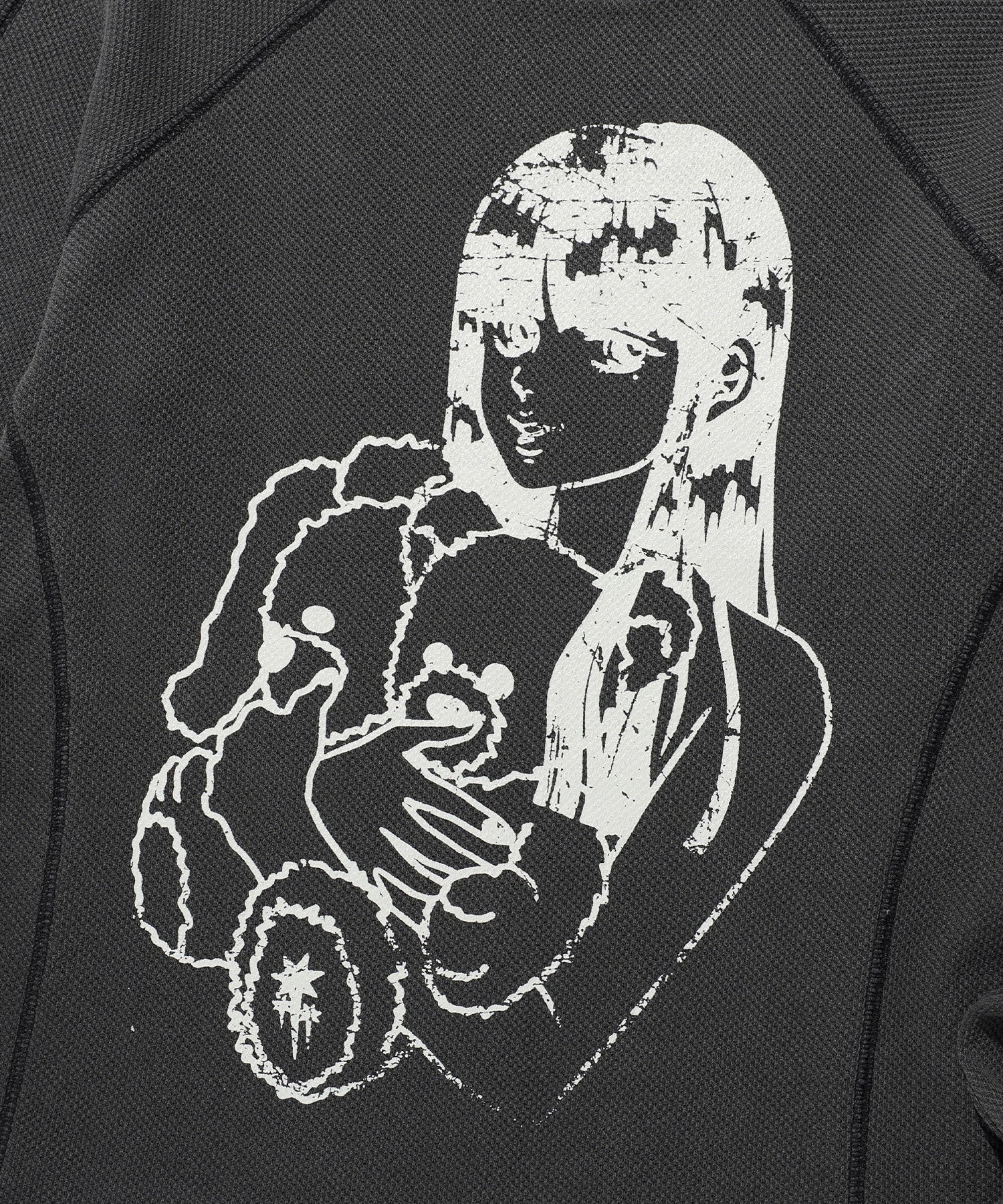 Nice Ghost Club Doll and the Girl Waffle Long Sleeve Tee