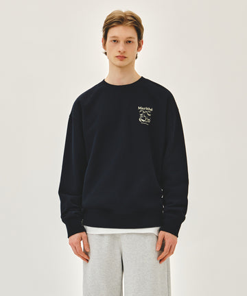 Marithé François Girbaud [REGEN] LEMON GRAPHIC OVERSIZED SWEATSHIRT navy