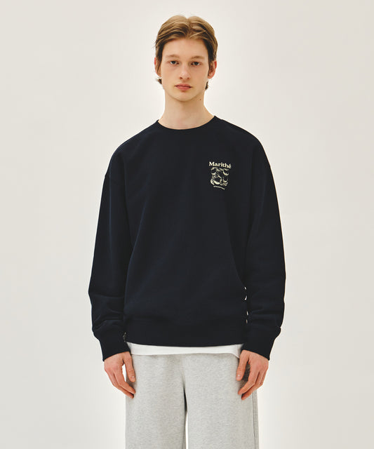 Marithé François Girbaud [REGEN] LEMON GRAPHIC OVERSIZED SWEATSHIRT navy