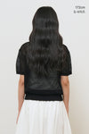 General Idea WOMAN Sheer Net Button Collar Half Knit