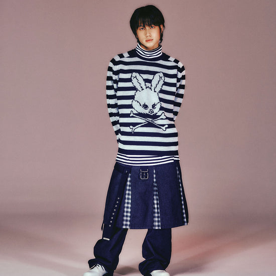 Nice Ghost Club Skull Rabbit Stripe Knit
