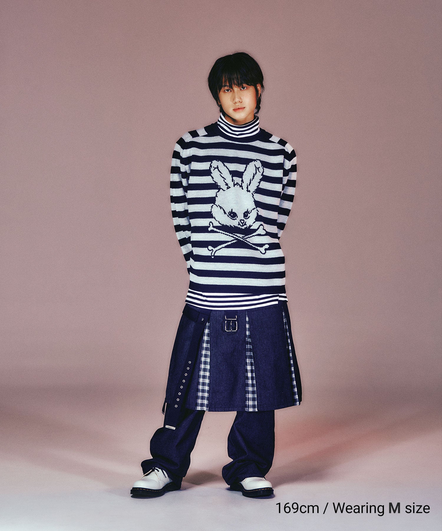 Nice Ghost Club Skull Rabbit Stripe Knit
