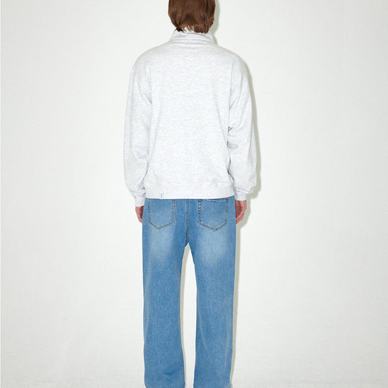 Mahagrid Script Logo Half Zip Up [Light Grey]