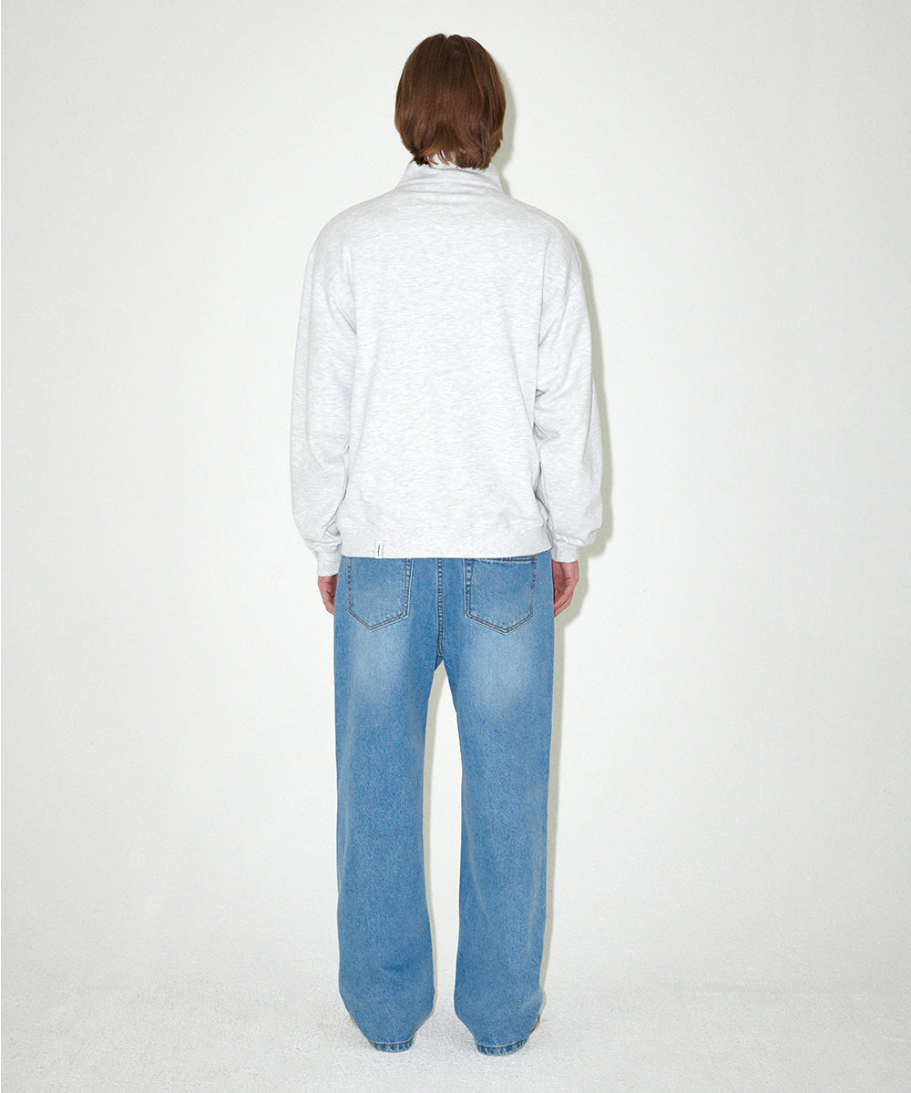 Mahagrid Script Logo Half Zip Up [Light Grey]