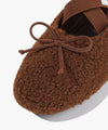 Marithé François Girbaud Women's Cross Banding Shearling Flat Shoes in Brown