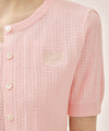 Marithé François Girbaud W SMALL CLASSIC LOGO HALF KNIT CARDIGAN SET UP light pink