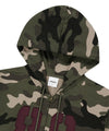 Mahagrid Camo Applique Crop Zip Up Hoodie