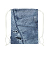 Mahagrid Denim Printed Gym Sack [Blue]