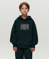 Marithé François Girbaud Kids Doodle Classic Logo Hoodie (Brushed) Dark Green