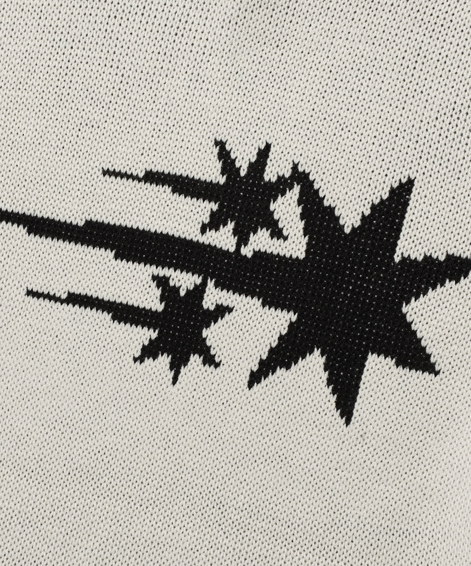 Nice Ghost Club 3 Stars Logo Knit Hoodie [Ivory]