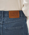 Marithé François Girbaud Women's High Straight Stripe Denim Pants Black