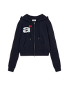 AEAE Dot Small Letter Crop Hood Zip Up