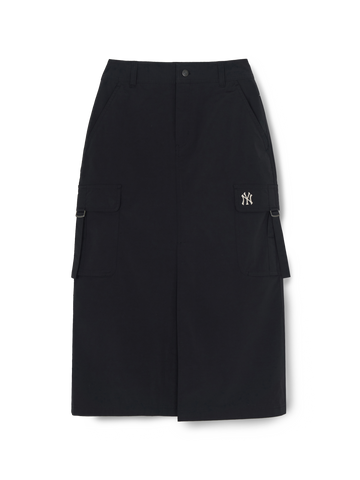MLB Women's Vintage Washing Cotton Strap Cargo Long Skirt